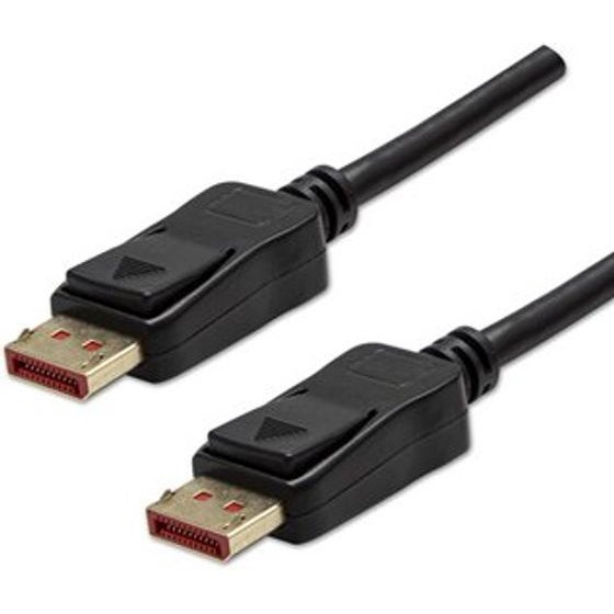 Logo Video cable DisplayPort M - DisplayPort M, DP v 1.4, 2m, gold-plated, black, blister pack, 8K@60Hz, 32,4Gb/s, EOL - (75884)