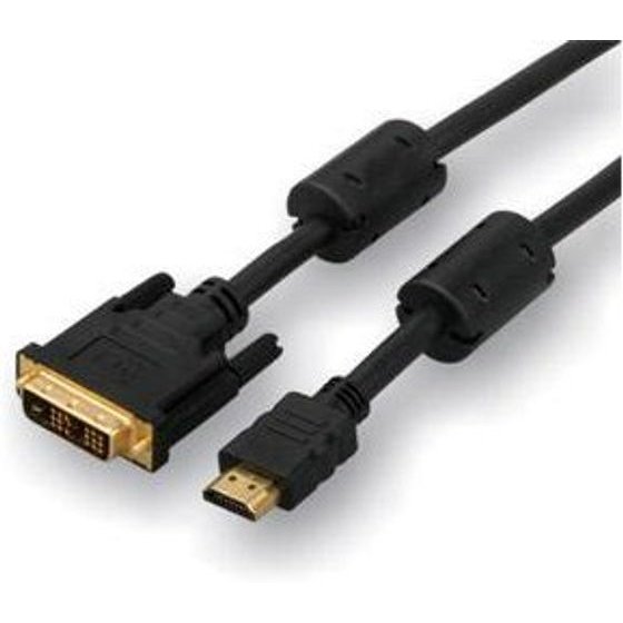Logo Video cable DVI (18+1) M - HDMI M, 2m, gold-plated, black, blister pack, EOL - (25260)