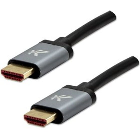 Logo Video cable HDMI M - HDMI M, HDMI 2.1 - Ultra High Speed, 1m, gold-plated connectors, aluminum design of the cap, grey, 8K@60 - (KM0101HL3ABL)