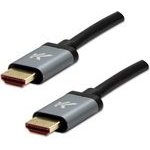 Logo Video cable HDMI M - HDMI M, HDMI 2.1 - Ultra High Speed, 2m, gold-plated connectors, aluminum design of the cap, grey, 8K@60 - (KM0201HL3ABL)
