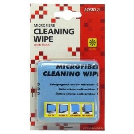 Logo Wipe, microfiber, with printing, gossamer, 15x17cm, blue, blister pack, - (20235)