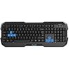 E-BLUE Polygon keyboard set wire (USB) US, black and blue with mouse Cobra II, game, and Mazer Marface S mousepad type, EOL - (EKM820BK)