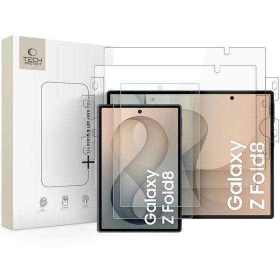 Tech-Protect Zestaw Ochronny Easy Set Foil & Glass FIT+ 4IN1 Galaxy Z Fold 8 CLEAR