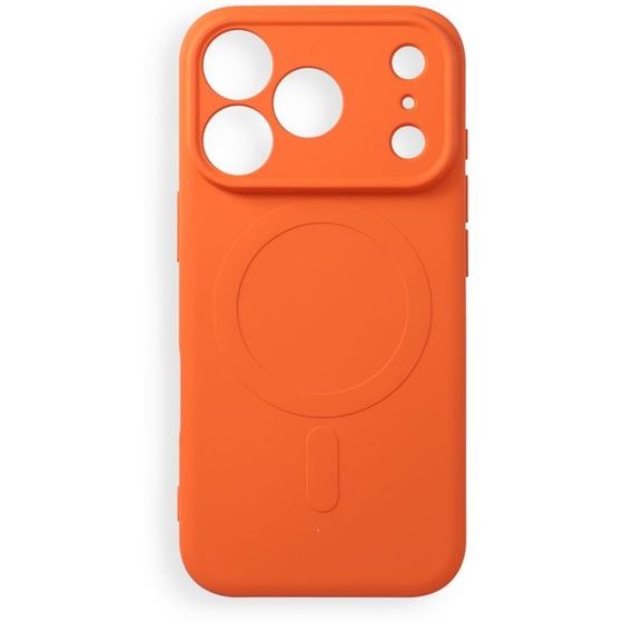 Case For Iphone 17 Pro / 18 Pro Silicone Mag Cover Compatible With Magsafe (Camera protection) Orange OEM