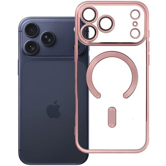 Case For Iphone 17 Pro Max / 18 Pro Max Electro Mag Cover Compatible With Magsafe gold-Rose OEM