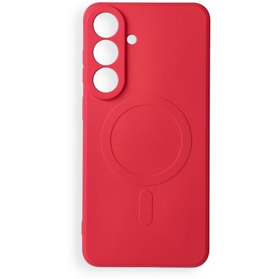 Case For Samsung S26 Fe Silicone Mag Cover Compatible With Magsafe (Camera protection) Red OEM