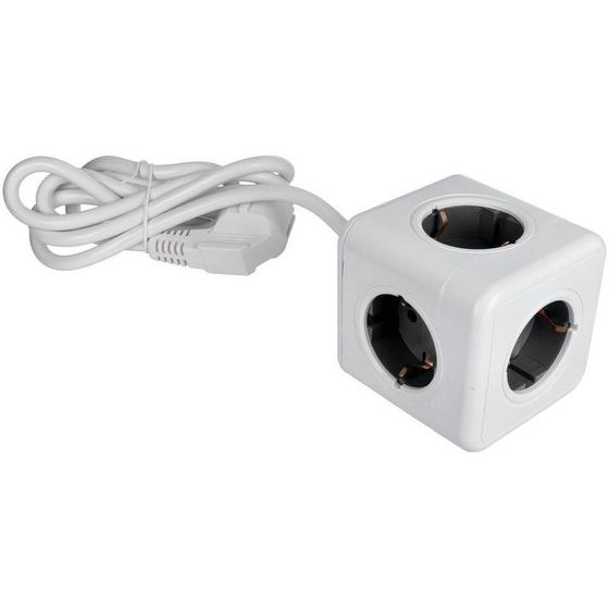 Power Strip Cube 5 Sockets Max 3680W With 1,4m Power Cable E03 White OEM