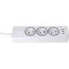 Power Strip With 3 Sockets Max 3680W, 1xUsb A, 2x Type C 25W Ports With 1,5m Power Cable E59 White OEM