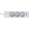 Power Strip With 3 Sockets Max 3680W, 1xUsb A, 2x Type C 25W Ports With 1,5m Power Cable E59 White OEM