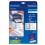 Avery Zweckform Business cards, matt, white, A4, 200 g/m2, 85x54mm, 10 sheets, For Laser And Inkjet printers, O - (C32011-10)