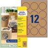 Avery Zweckform Labels 60mm, A4, Natural brown, 12 labels, Packed By 25 pcs, For Laser And Inkjet printers, Copiers - (L7106-25)