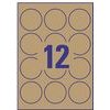 Avery Zweckform Labels 60mm, A4, Natural brown, 12 labels, Packed By 25 pcs, For Laser And Inkjet printers, Copiers - (L7106-25)