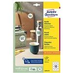 Avery Zweckform Labels 60mm, A4, white, 12 labels, Packed By 10 pcs, For Laser And Inkjet printers, Copiers - (L3416-10)