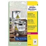 Avery Zweckform Labels 70mm x 37mm, A4, matt, white, 24 labels, Very resistant, Packed By 20 pcs, For Laser Printers And - (L4718-20)