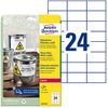 Avery Zweckform Labels 70mm x 37mm, A4, matt, white, 24 labels, Very resistant, Packed By 20 pcs, For Laser Printers And - (L4718-20)
