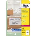 Avery Zweckform Labels 99.1mm x 139mm, A4, white, 1 label, waterproof, Packed By 25 pcs, For Laserjet Printers - (L7994-25)