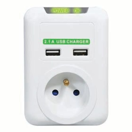 Logo 1 socket, white, 2x USB, Eol - (KX001TJU0L)