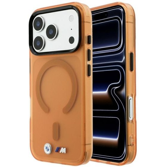BMW Etui M Iml Frosted Metal Logo & Trims Magsafe Do Iphone 18 Pro Max / 17 Pro Max Pomaranczowy - (BMHMP18X26HTFMILO)
