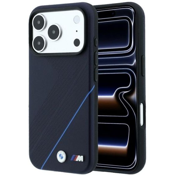 BMW Etui M Tire Track Blue Line Magsafe Do Iphone 18 Pro Max / 17 Pro Max Granatowy - (BMHMP18X26SWPDKV)