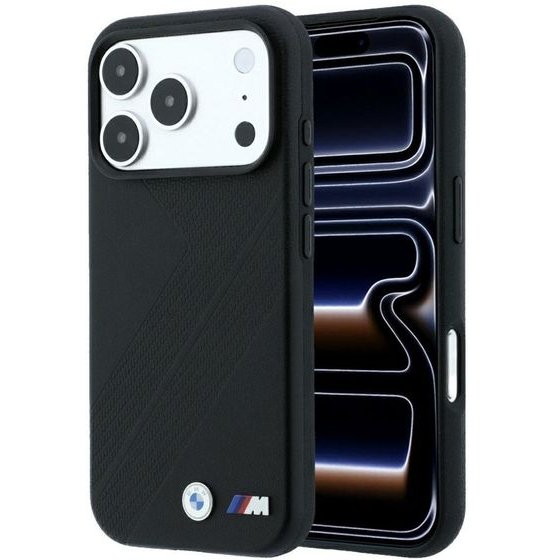 BMW Etui M Tire Track Metal Logo Magsafe Do Iphone 18 Pro Max / 17 Pro Max Czarny - (BMHMP18X26SWPDKK)