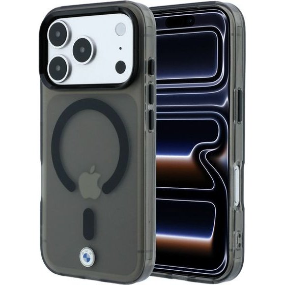 BMW Etui Sign Frosted Iml & Metal Logo Magsafe Do Iphone 18 Pro / 17 Pro Czarny - (BMHMP18L26HTFSILK)