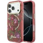 Guess Case Iml Glitter Blossom Roses For Iphone 18 Pro Max / Iphone 17 Pro Max Burgundy - (GUHMP18X6HTBGSLU)