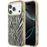 Guess Case Iml Zebra Glitter Triangle Logo Magsafe For Iphone 18 Pro Max / Iphone 17 Pro Max Gold - (GUHMP18X6HZPGTLD)