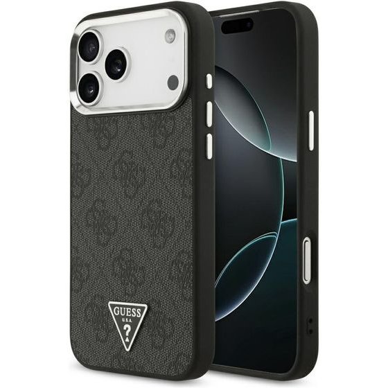 Guess Etui 4G Triangle Logo Magsafe Do Iphone 18 Pro Max / 17 Pro Max Czarny Srebrny - (GUHMP18XP4TSRCMK)