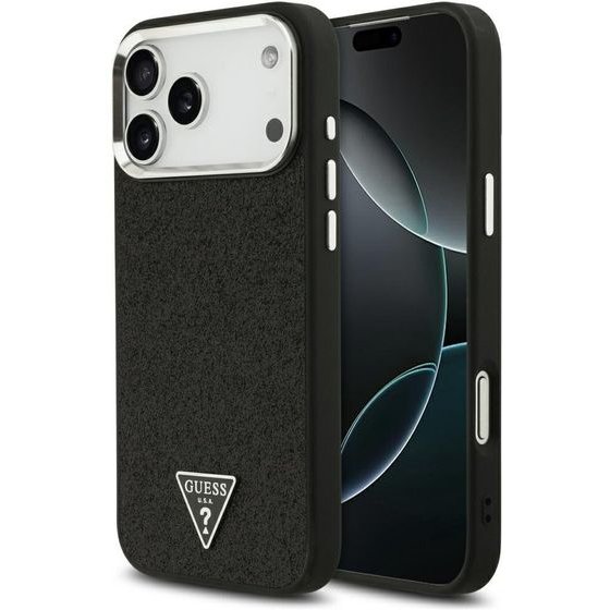 Guess Etui Glitter Triangle Logo Magsafe Do Iphone 18 Pro Max / 17 Pro Max Czarny - (GUHMP18XPFGTSCMK)