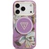 Guess Etui Iml Glitter Flowers Triangle Magsafe Do Iphone 18 Pro / 17 Pro Fioletowy - (GUHMP18LHFLPEDU)