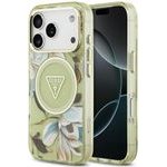 Guess Etui Iml Glitter Flowers Triangle Magsafe Do Iphone 18 Pro / 17 Pro Zielony - (GUHMP18LHFLPEDN)
