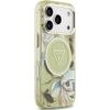 Guess Etui Iml Glitter Flowers Triangle Magsafe Do Iphone 18 Pro / 17 Pro Zielony - (GUHMP18LHFLPEDN)