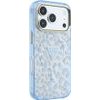 Guess Etui Iml Leopard Glitter Triangle Logo Magsafe Do Iphone 18 Pro / 17 Pro Niebieski - (GUHMP18LHLEGTGLU)