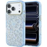 Guess Etui Iml Leopard Glitter Triangle Logo Magsafe Do Iphone 18 Pro Max / 17 Pro Max Niebieski - (GUHMP18XHLEGTGLU)