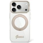 Guess Etui Iml Ring Stand 360 Script Metal Logo Magsafe Do Iphone 18 Pro / 17 Pro Przezroczysty - (GUHMP18L6HCCMST)