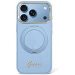 Guess Etui Iml Ring Stand 360 Script Metal Logo Magsafe Do Iphone 18 Pro Max / 17 Pro Max Jasnoniebieski - (GUHMP18X6HCCMSB)