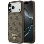 Guess Etui Leather 4G Triangle Strass Magsafe Do Iphone 18 Pro Max / 17 Pro Max Brazowy - (GUHMP18XP4TDPW)