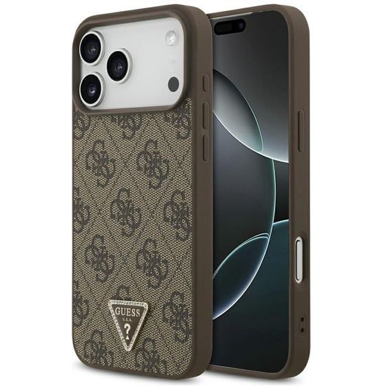 Guess Etui Leather 4G Triangle Strass Magsafe Do Iphone 18 Pro Max / 17 Pro Max Brazowy - (GUHMP18XP4TDPW)