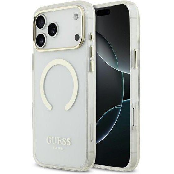 Guess Etui Metal Outline Magsafe Do Iphone 18 Pro Max / 17 Pro Max Zloty - (GUHMP18XHTRMD)