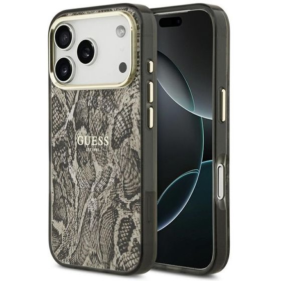 Guess Etui Python Pattern Magsafe Do Iphone 18 Pro / 17 Pro Brazowy - (GUHMP18LHIMPYGW)