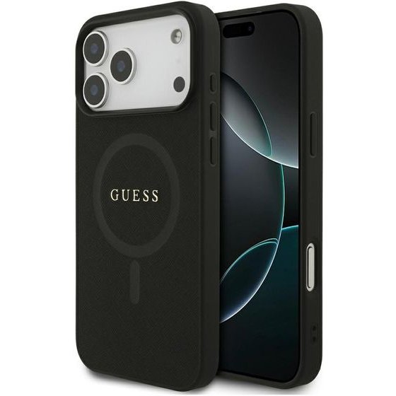 Guess Etui Saffiano Classic Logo Magsafe Do Iphone 18 Pro Max / 17 Pro Max Czarny - (GUHMP18XPSAHMCK)