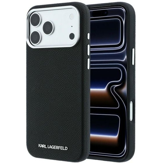 Karl Lagerfeld Case Grained Elongated Logo Magsafe For Iphone 18 Pro / 17 Pro Black - (KLHMP18LPSWGKLK)