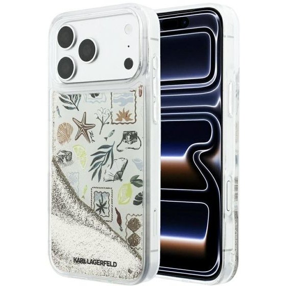 Karl Lagerfeld Case Liquid Glitter Beach & Sand For Iphone 18 Pro Max / Iphone 17 Pro Max Beige - (KLHCP18X6LCSPCE)