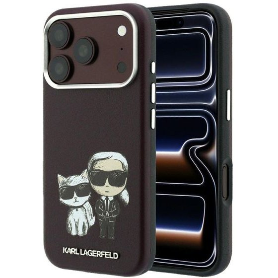 Karl Lagerfeld Case Smooth Karl&Choupette Bodies Sketch Magsafe For Iphone 18 Pro / 17 Pro Burgundy - (KLHMP18L6PWKCIDR)