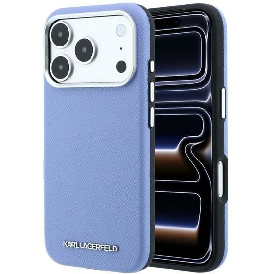 Karl Lagerfeld Etui Grained Elongated Logo Magsafe Do Iphone 18 Pro Max / 17 Pro Max Niebieski - (KLHMP18XPSWGKLB)