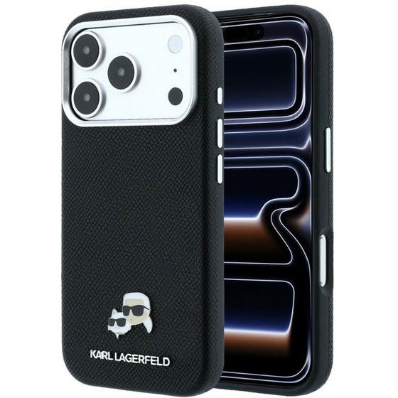 Karl Lagerfeld Etui Grained Heads Metal Magsafe Do Iphone 18 Pro Max / 17 Pro Max Czarny - (KLHMP18X6PSKCHLK)
