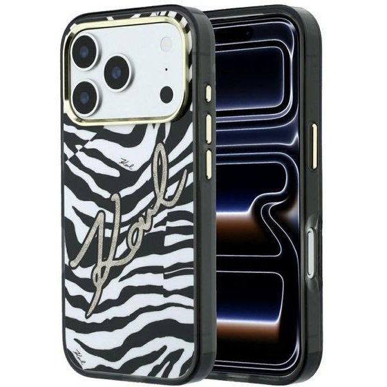 Karl Lagerfeld Etui Iml Signature Zebra Glitter Magsafe Do Iphone 18 Pro / 17 Pro Zloty - (KLHMP18L6HZSKPGD)