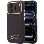 Karl Lagerfeld Etui Saffiano Small Script Metal Logo Magsafe Do Iphone 18 Pro / 17 Pro Burgundowy - (KLHMP18L6PWSKSR)
