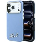 Karl Lagerfeld Etui Saffiano Small Script Metal Logo Magsafe Do Iphone 18 Pro / 17 Pro Jasnoniebieski - (KLHMP18L6PWSKSB)