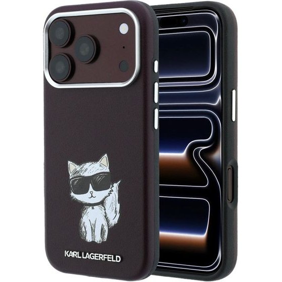 Karl Lagerfeld Etui Smooth Choupette Sketch Magsafe Do Iphone 18 Pro / 17 Pro Burgundowy - (KLHMP18L6PWCIKDR)